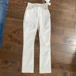 Abercrombie White and Leather Jeans